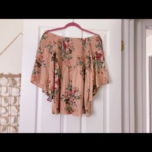 Angie Floral Top Boho Off The Shoulder